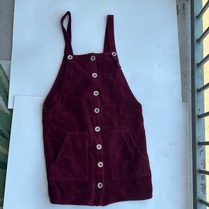 Red corduroy jumper dress